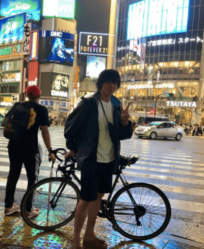 北原一希が大阪〜東京を自転車で移動した時の画像